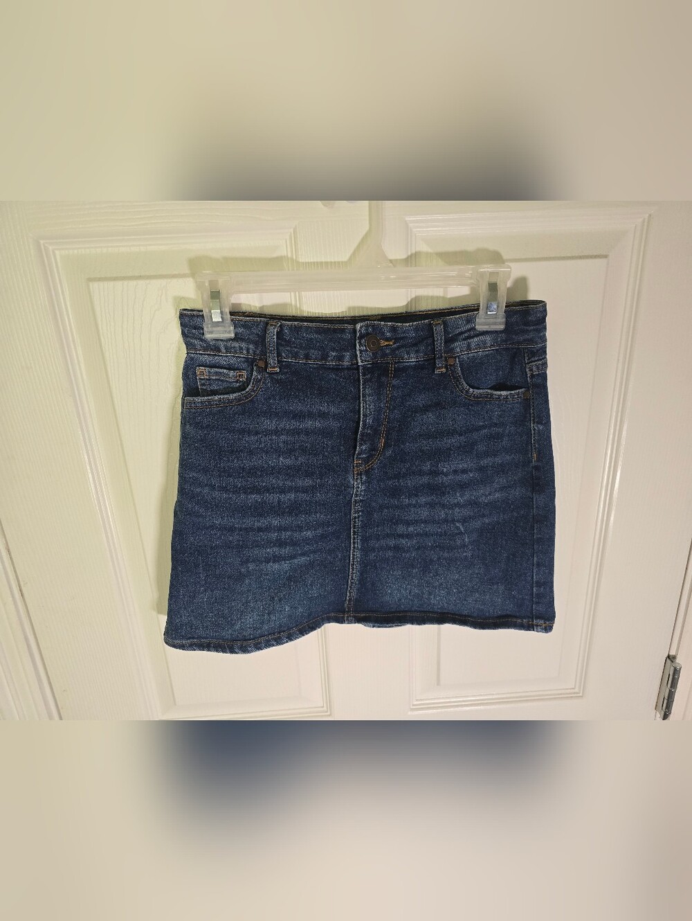 Wonder Nation Girls Denim Blue Jean Mini Skirt Large